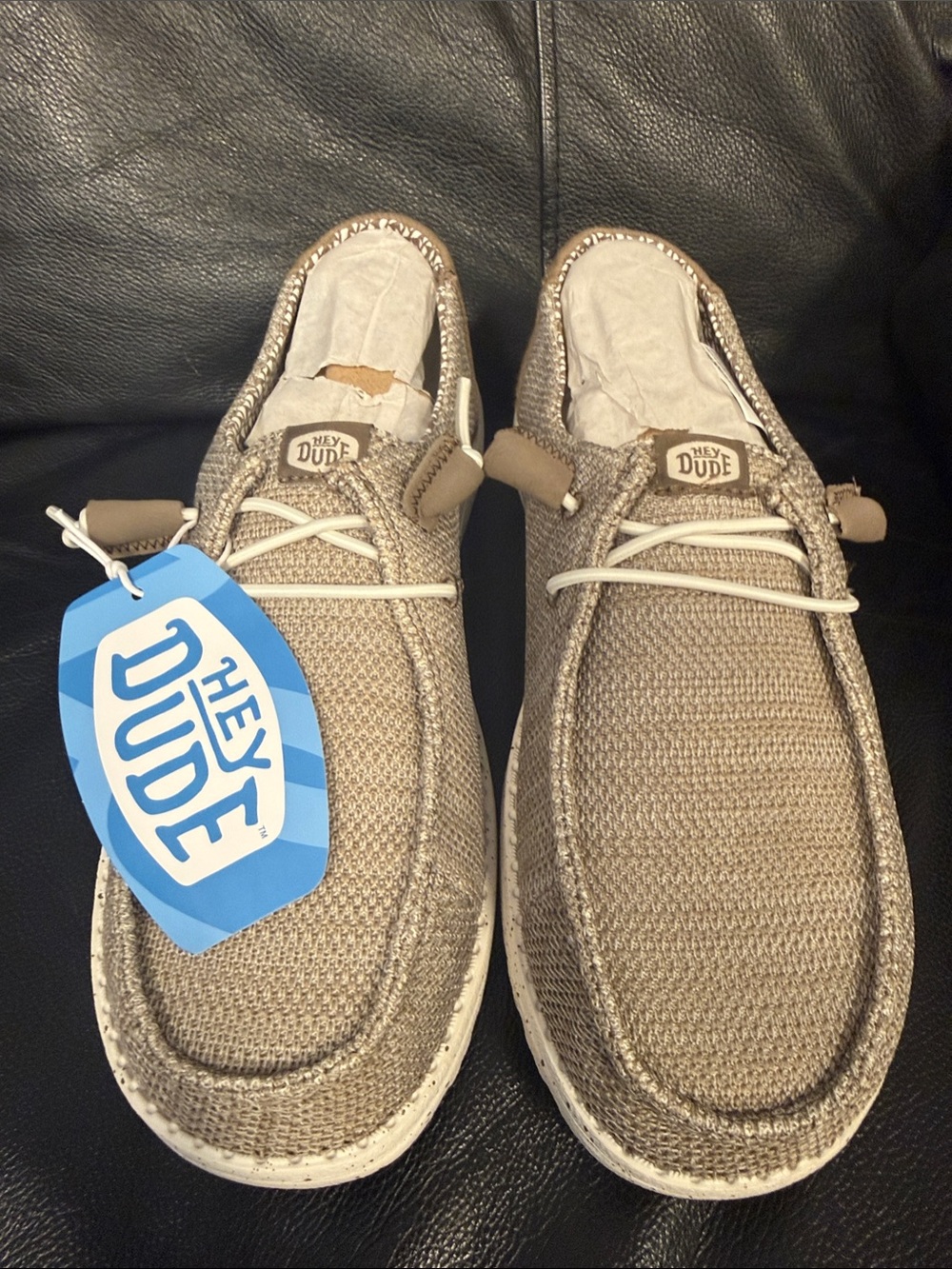 Hey Dude Women’s Wally Knit Slip-On Moccasins - Beige is 9